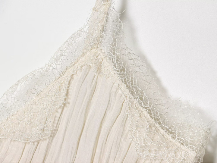 Lace Trim Pleated Cami Top Soft texture. Effortless femininity.