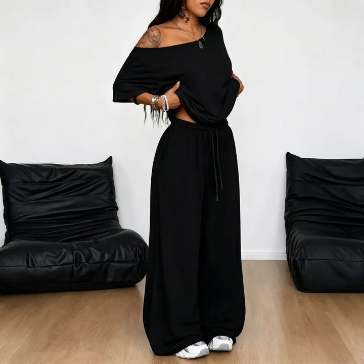 Off-Shoulder Wide-Leg Set