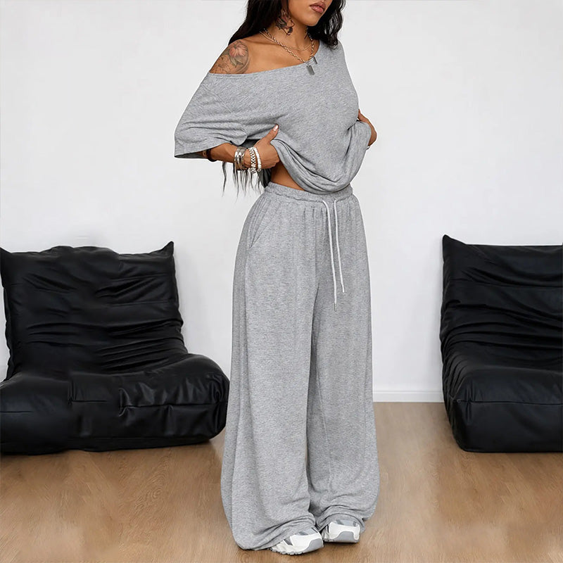Off-Shoulder Wide-Leg Set