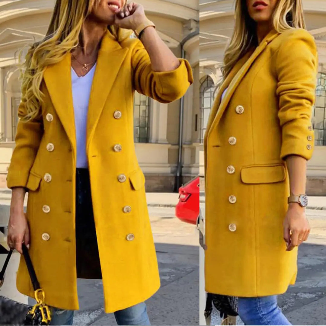 Lapel Slim Fit Wool Trench Coat