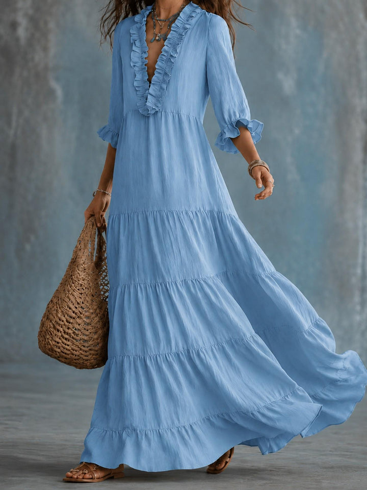 Black Ruffled Tiered Maxi Dress