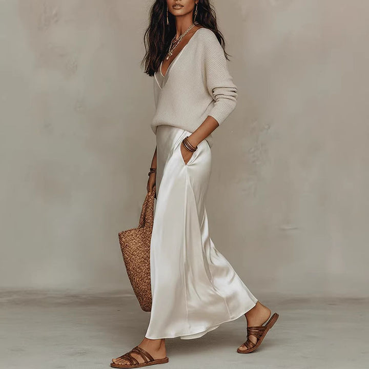 V-Neck Maxi Dress Set