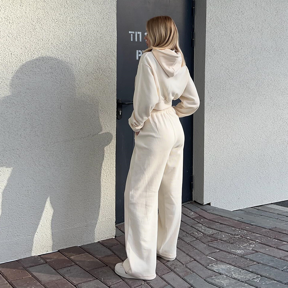 Casual Zip Hoodie Tracksuit Set