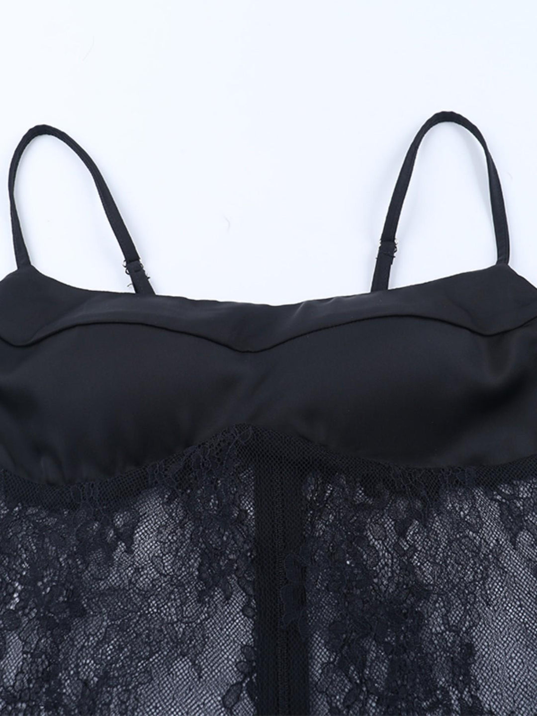 Black Lace &amp;amp; Satin Corset Maxi Dress