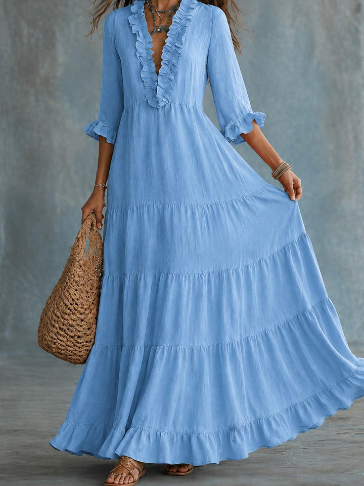 Black Ruffled Tiered Maxi Dress