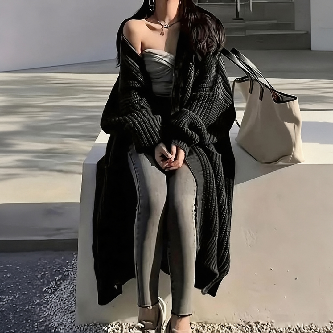 Oversized Chunky Knit Long Cardigan
