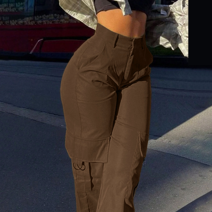 Casual Loose Fit Straight Leg Cargo Trousers