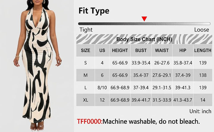 Abstract Print Halter Mermaid Maxi Dress