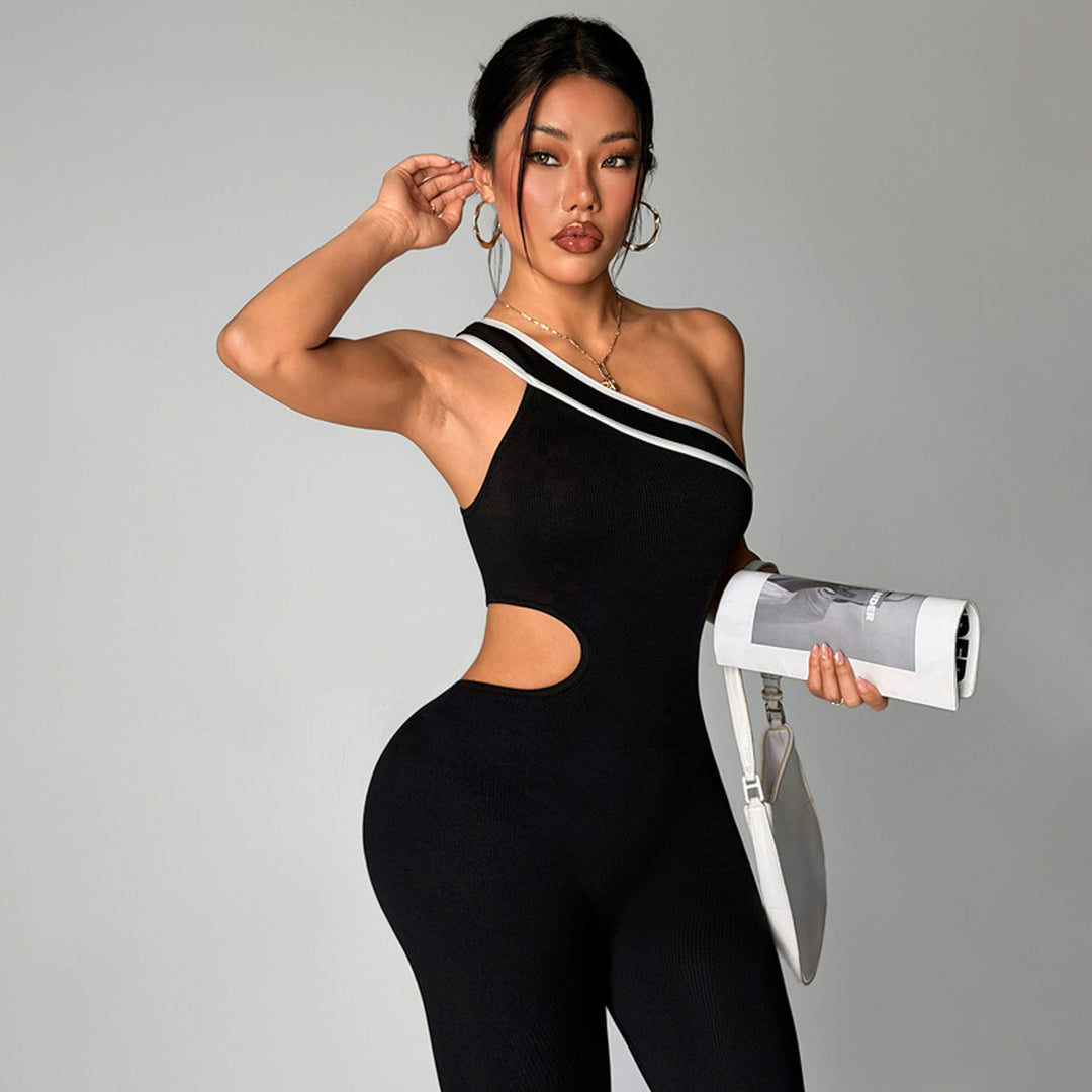 One Shoulder Yoga Jumpsuit