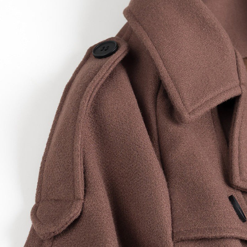 Elegant Double Button Coat – Minimalist Casual Winter Outerwear