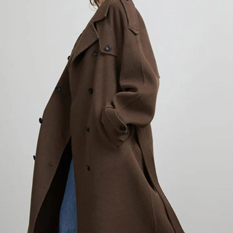Elegant Double Button Coat – Minimalist Casual Winter Outerwear