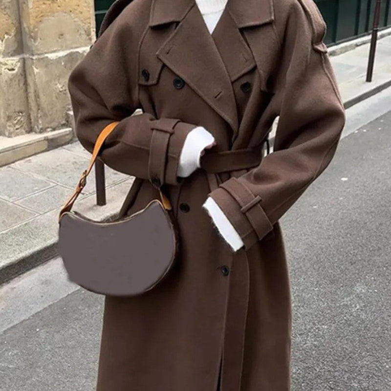 Elegant Double Button Coat – Minimalist Casual Winter Outerwear