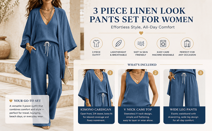 Linen Look 3 Piece Outfit