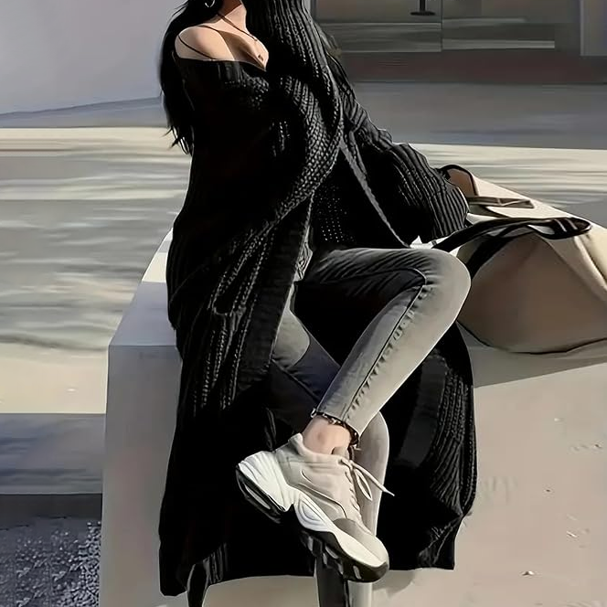 Oversized Chunky Knit Long Cardigan