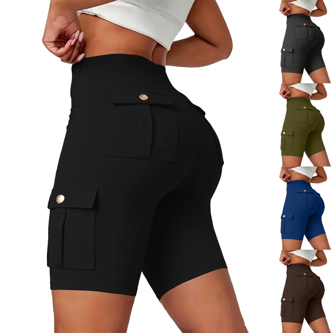 High-Waisted Cargo Biker Shorts