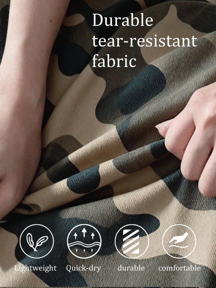 Camouflage Print Elastic Waist Cargo Jogger Pants