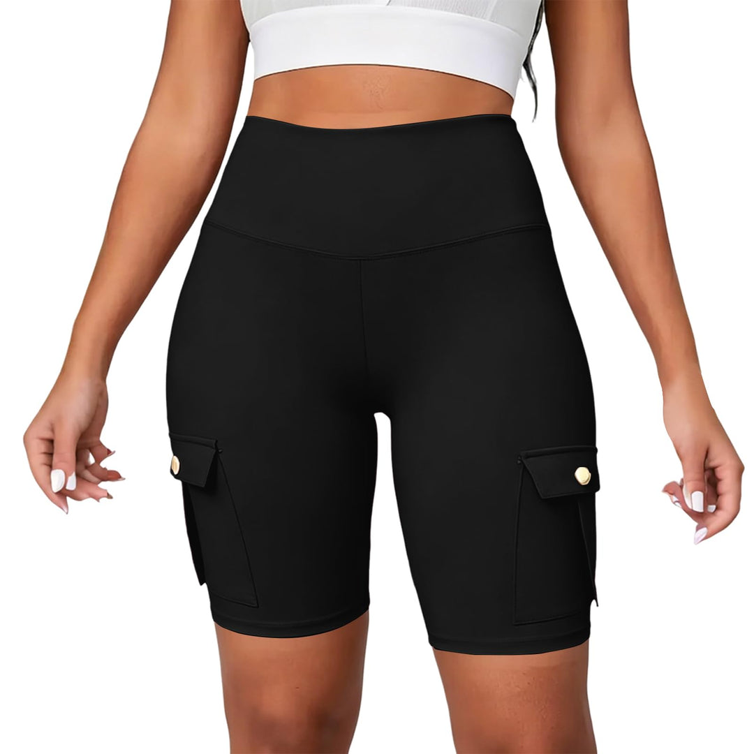 High-Waisted Cargo Biker Shorts