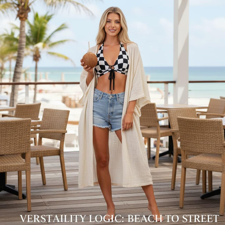 Checkered Halter Bikini Set