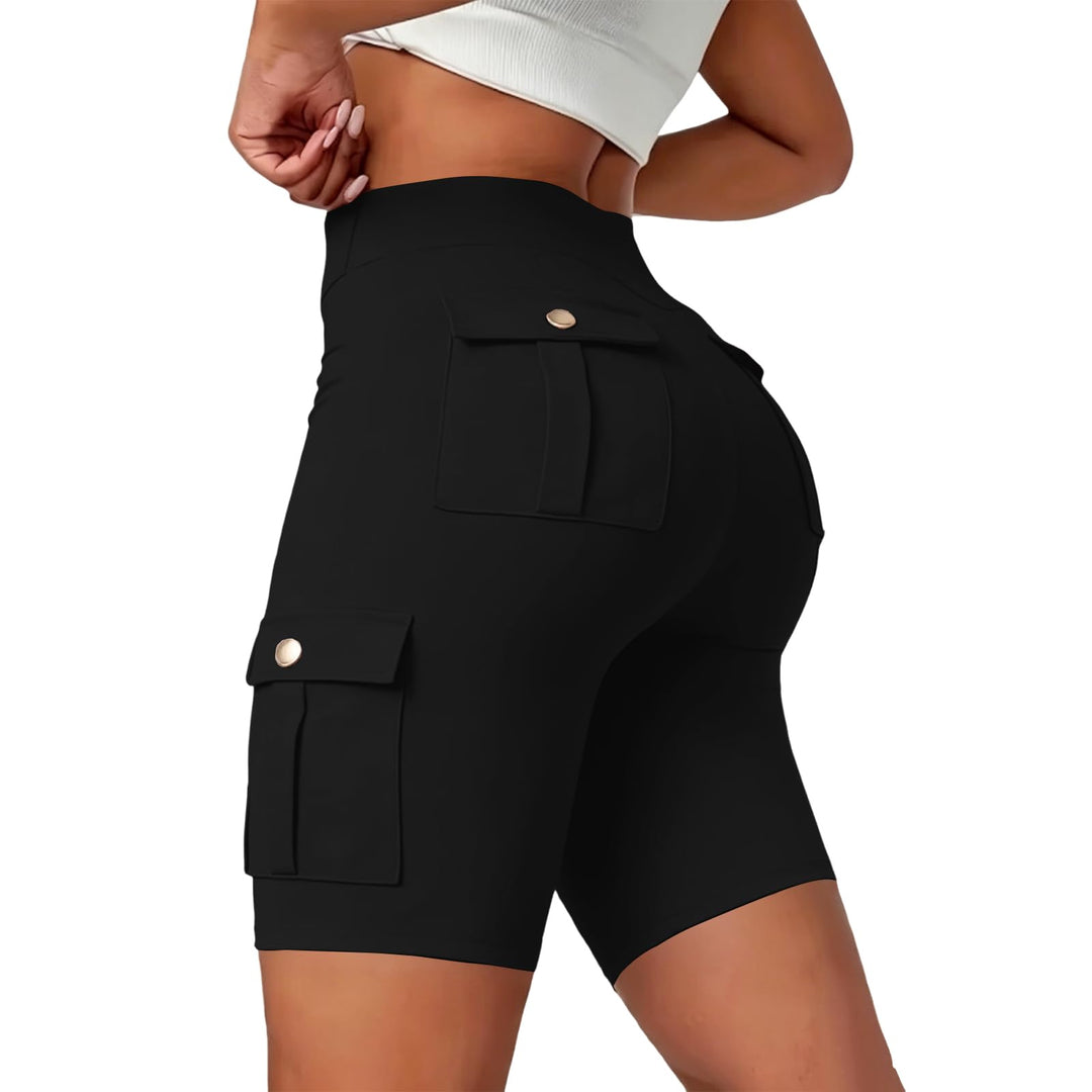 High-Waisted Cargo Biker Shorts