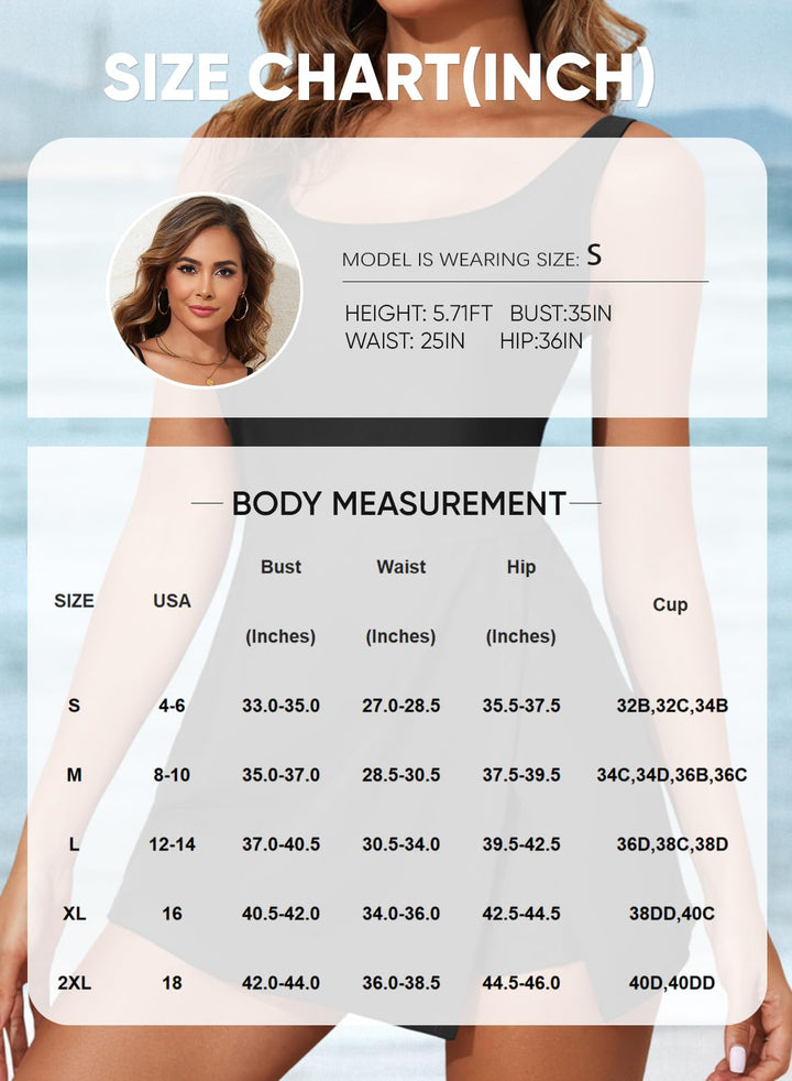 One-Piece Swim Dress with Shorts Liner