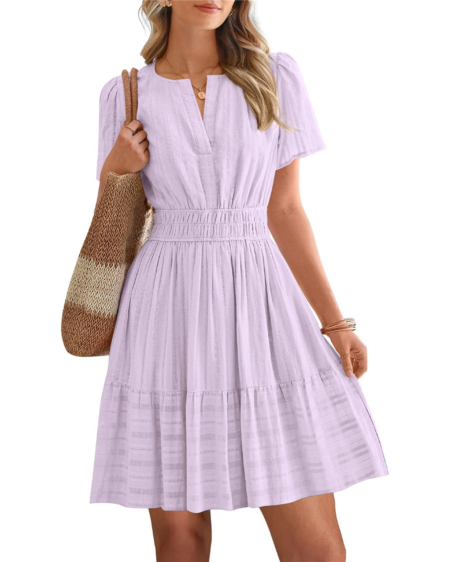 Smocked Waist Tiered Mini Dress