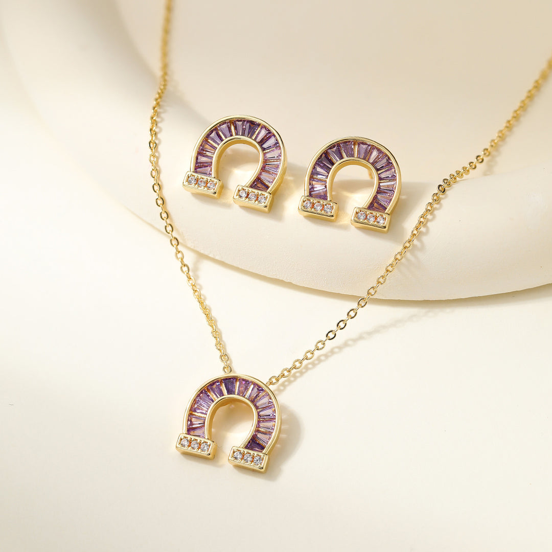 Exquisite Gold Necklace &amp;amp; Earring Set Sparkle—Effortlessly Yours.