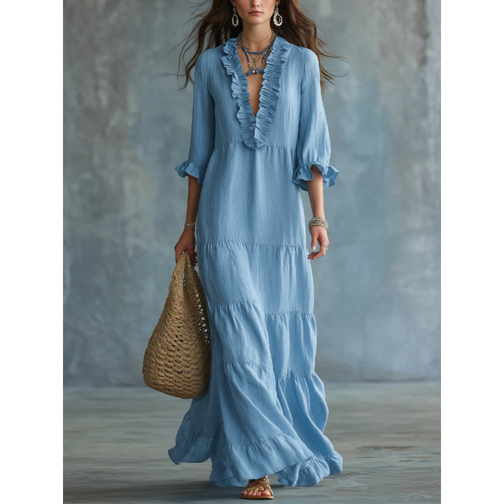 Black Ruffled Tiered Maxi Dress