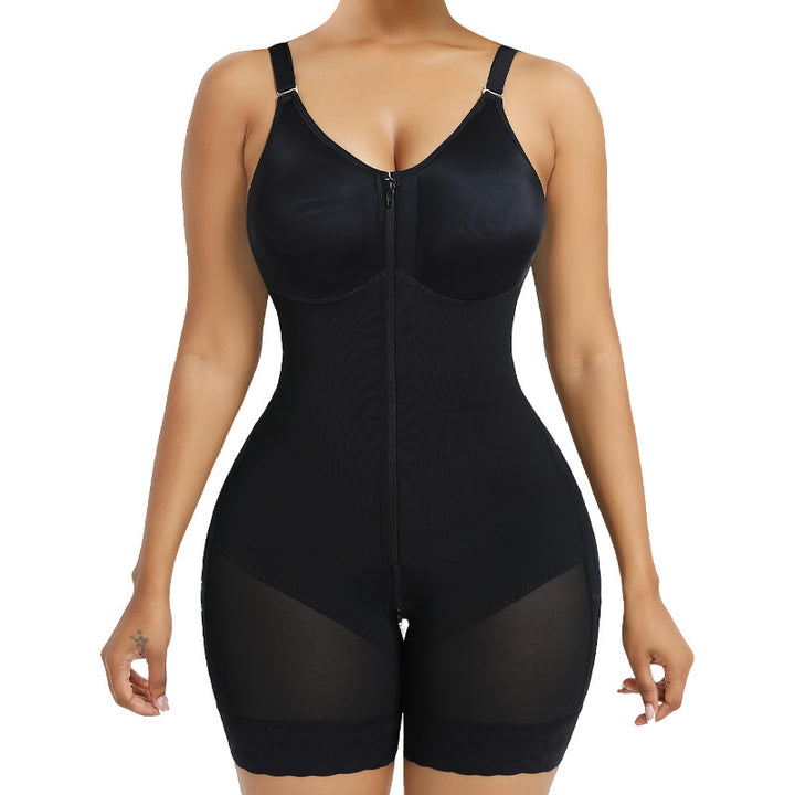 Full Body Shaper with Built-in Bra, High Compression Shapewear with Front Zipper &amp; Butt Lifter