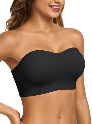 6-in-1 Convertible Seamless Ribbed Bralette, Multi-Way Strapless/Traditional/Halter Bra