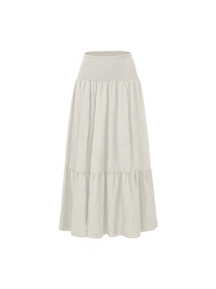 Smocked Waist Tiered Maxi Skirt Effortless movement. Everyday boho ease.