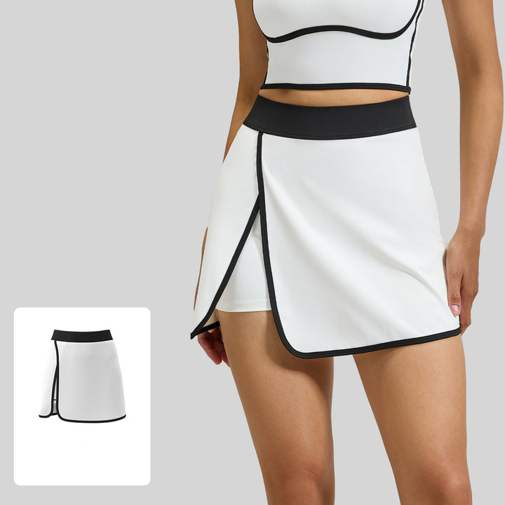 Black Contrast Trim 2-Piece Tennis Outfit