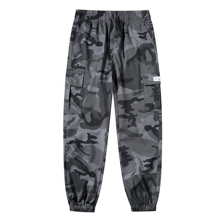 Camouflage Print Elastic Waist Cargo Jogger Pants