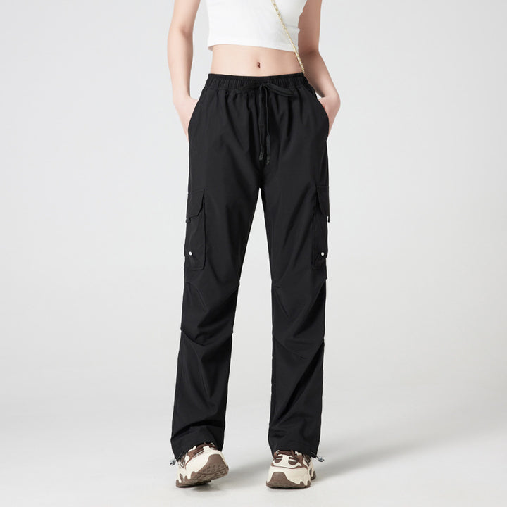 Quick-Dry Cargo Jogger Pants | Utility Streetwear Parachute Pants for Women