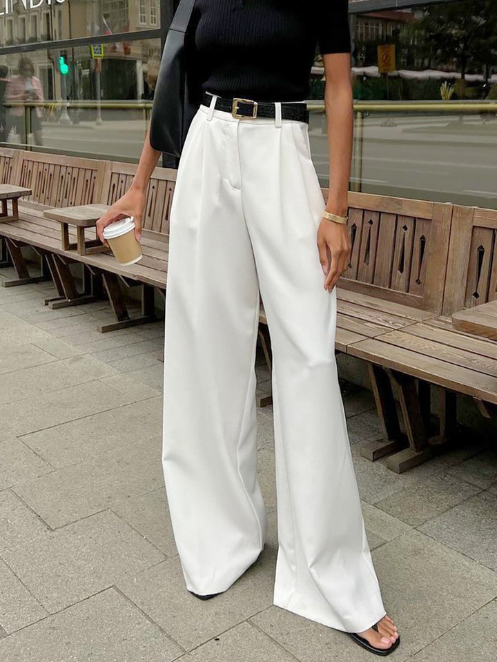 High-Waisted Wide Leg Trousers