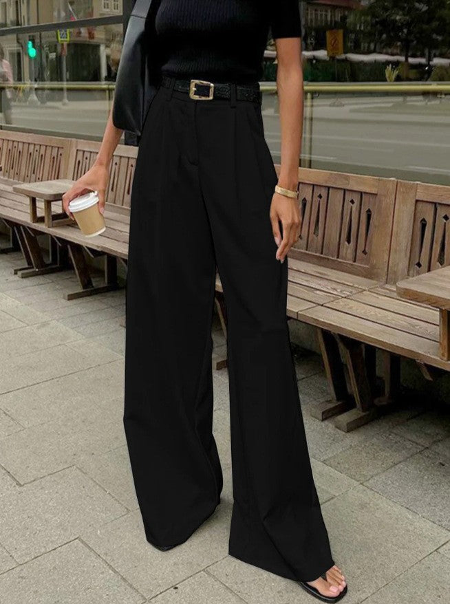High-Waisted Wide Leg Trousers