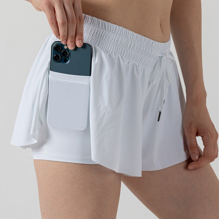2-in-1 Athletic Shorts, High-Waisted Active Skort with Built-In Liner