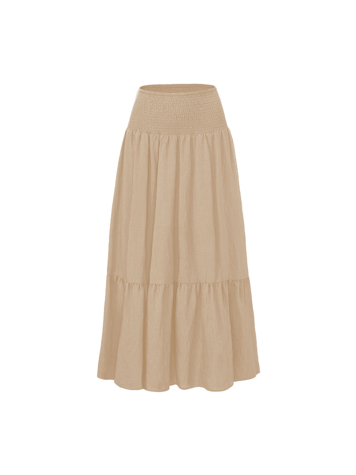Smocked Waist Tiered Maxi Skirt Effortless movement. Everyday boho ease.