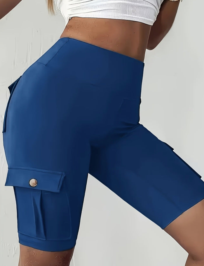 High-Waisted Cargo Biker Shorts