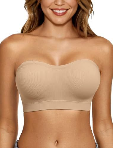 6-in-1 Convertible Seamless Ribbed Bralette, Multi-Way Strapless/Traditional/Halter Bra