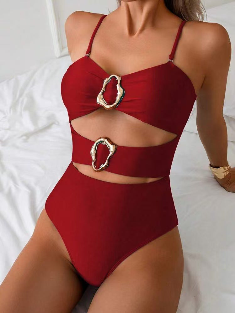 Black One-Piece Cutout Swimsuit - Modest Monokini for Beach &amp; Vacation