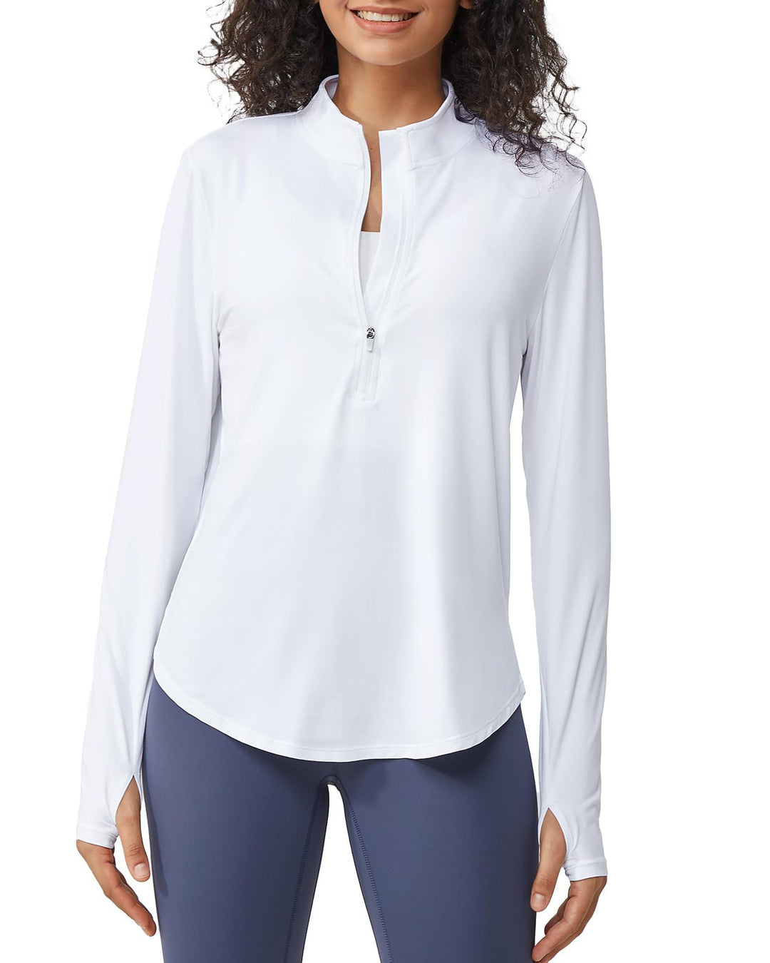 Lavender Half-Zip Long Sleeve Active Top