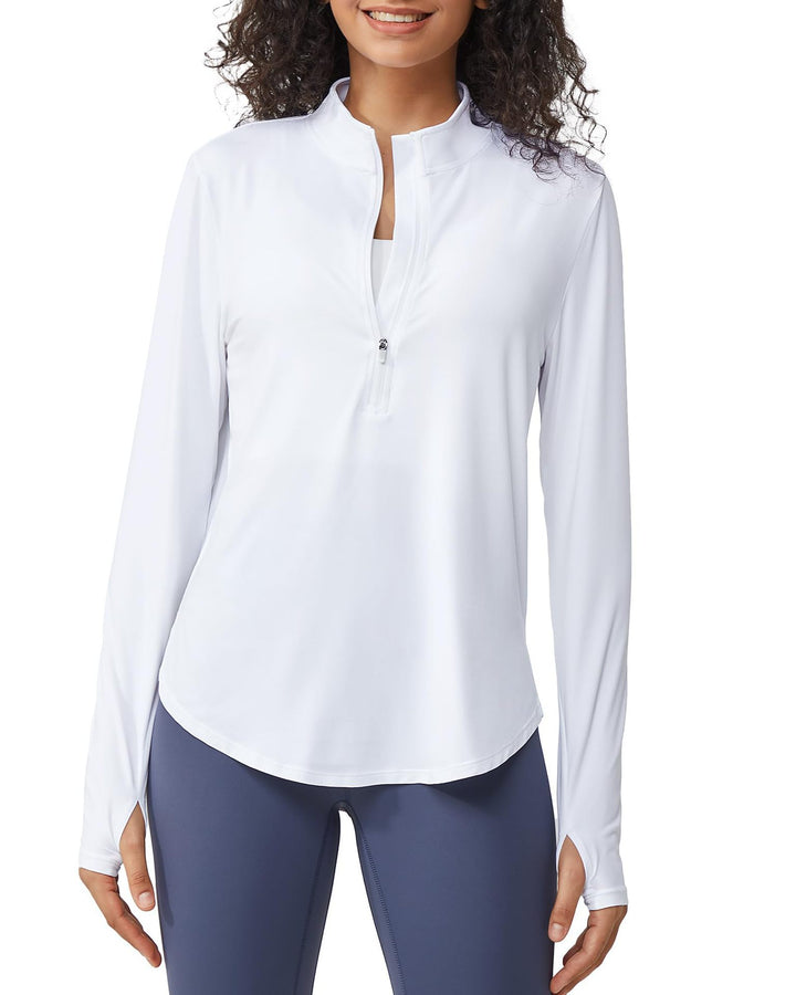 Lavender Half-Zip Long Sleeve Active Top