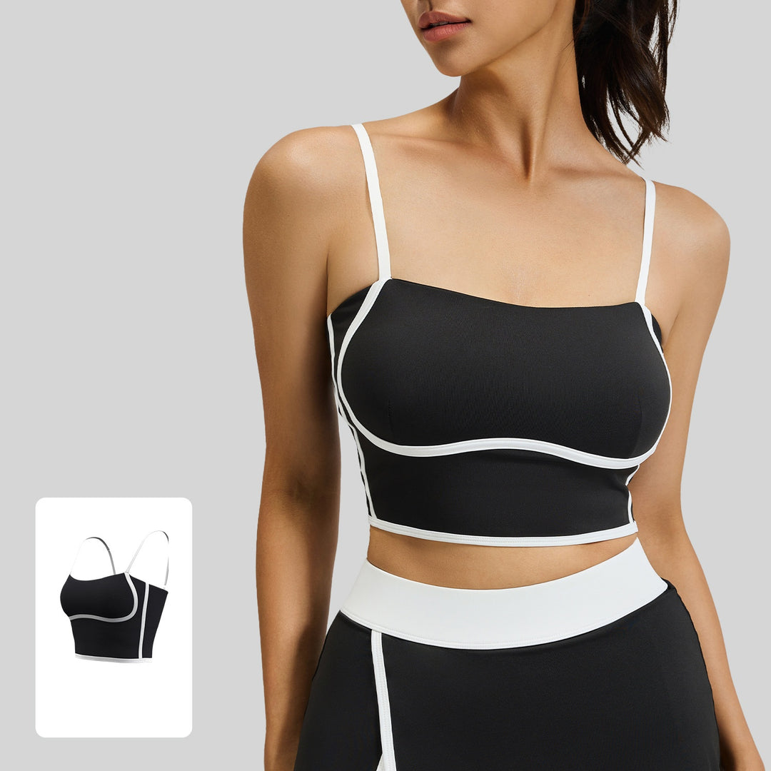 Black Contrast Trim 2-Piece Tennis Outfit