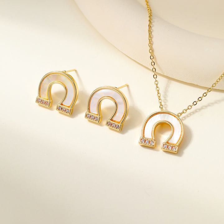 Exquisite Gold Necklace &amp;amp; Earring Set Sparkle—Effortlessly Yours.