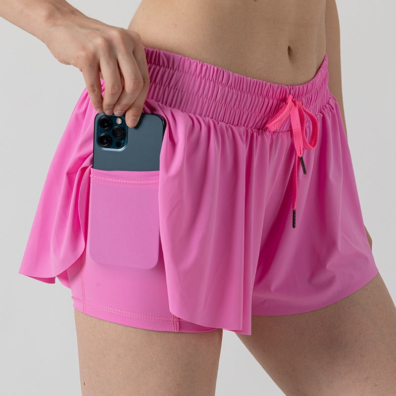 2-in-1 Athletic Shorts, High-Waisted Active Skort with Built-In Liner