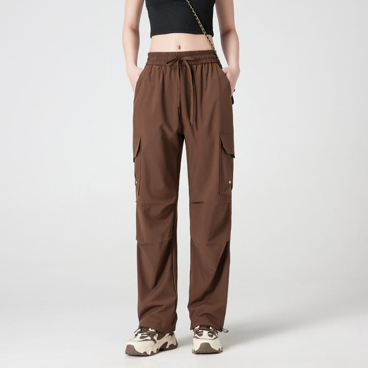 Quick-Dry Cargo Jogger Pants | Utility Streetwear Parachute Pants for Women