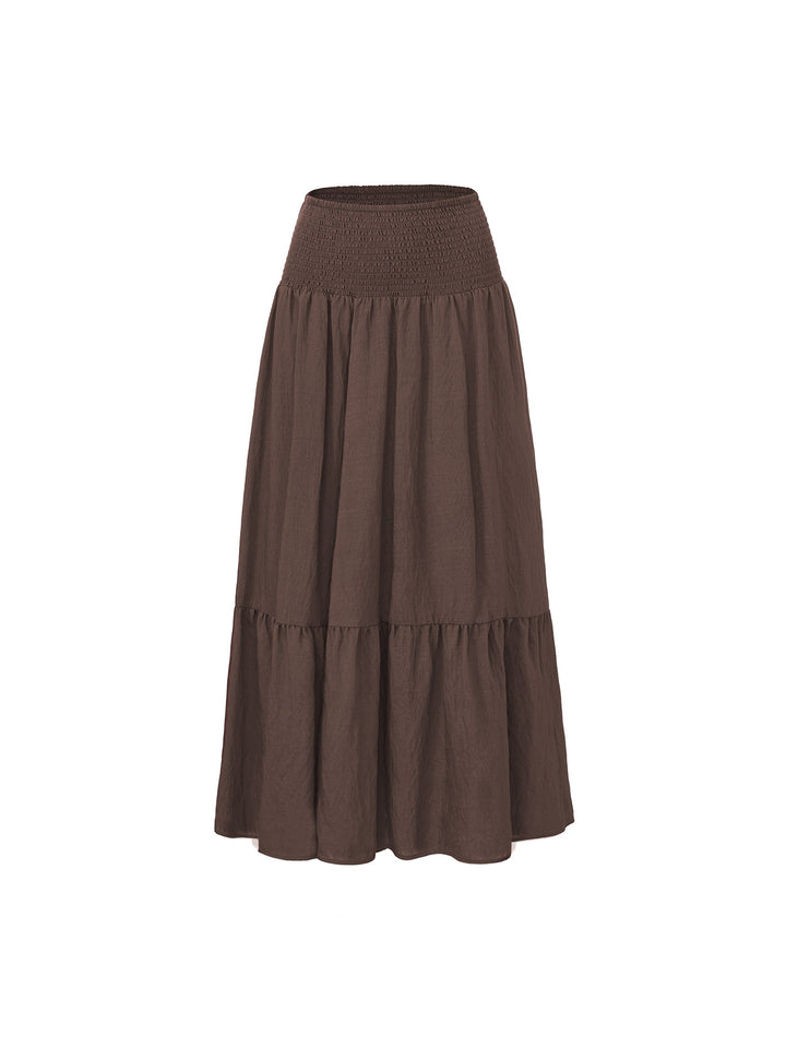 Smocked Waist Tiered Maxi Skirt Effortless movement. Everyday boho ease.
