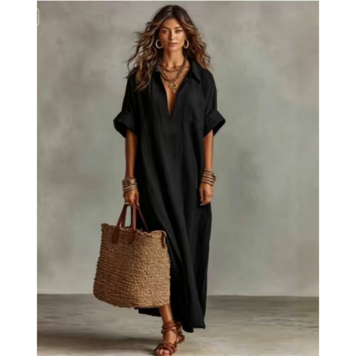 Lightweight Slightly Sheer Shirt Maxi Dress