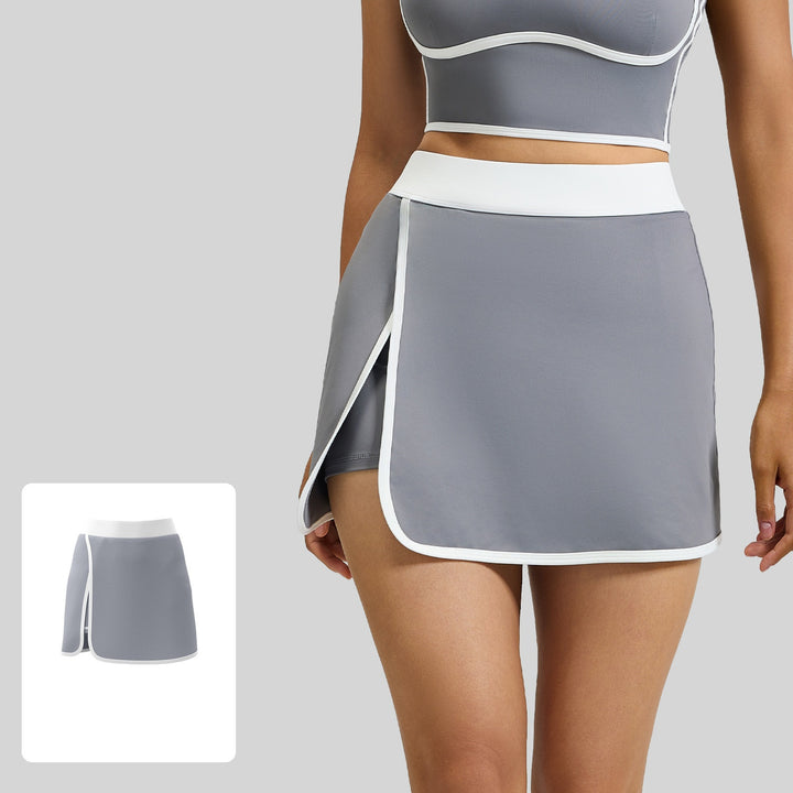 Black Contrast Trim 2-Piece Tennis Outfit