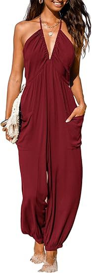 Black Halter Neck Wide-Leg Jumpsuit